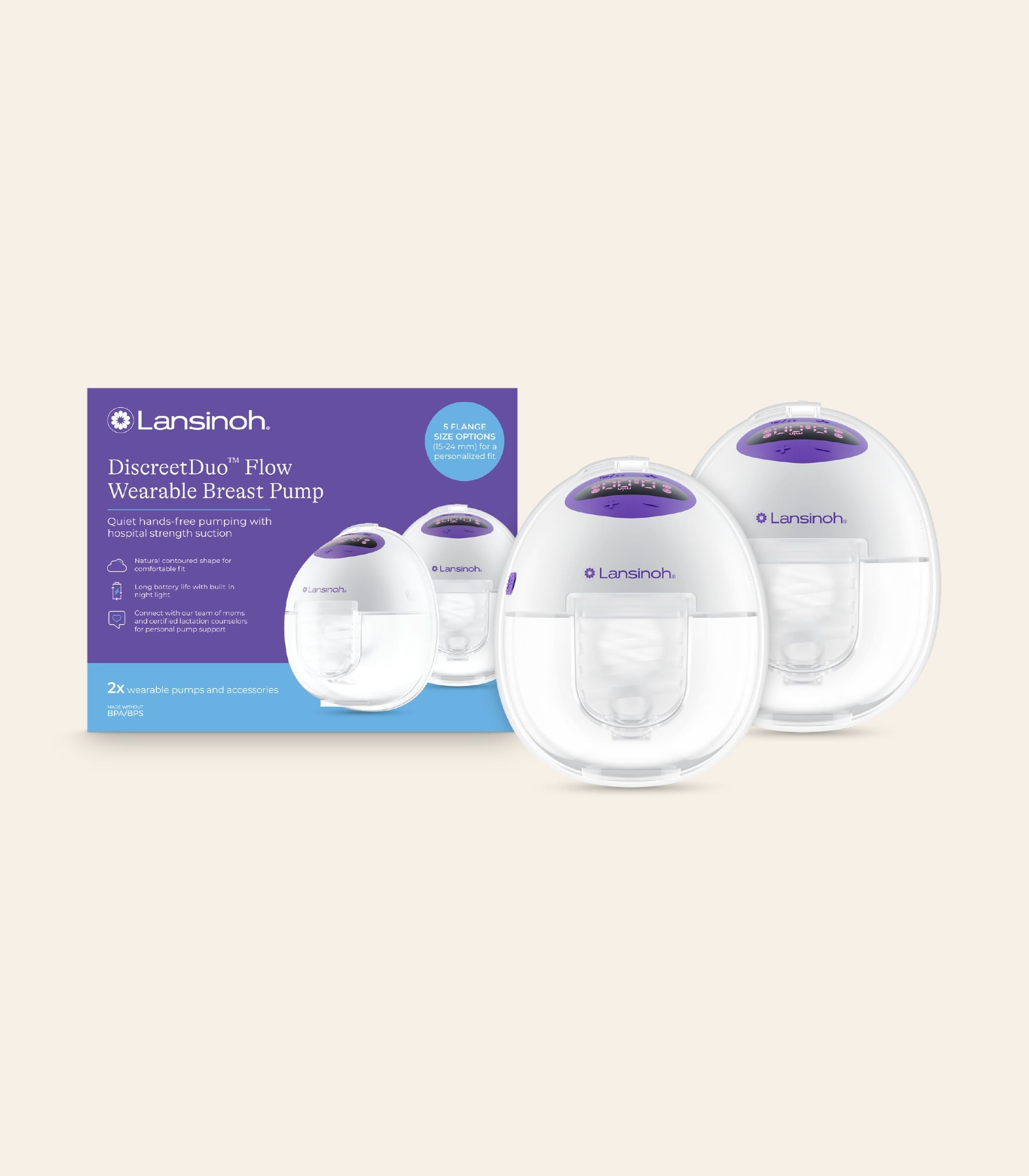 Lansinoh® DiscreetDuo™ Flow | Wearable Breast Pump